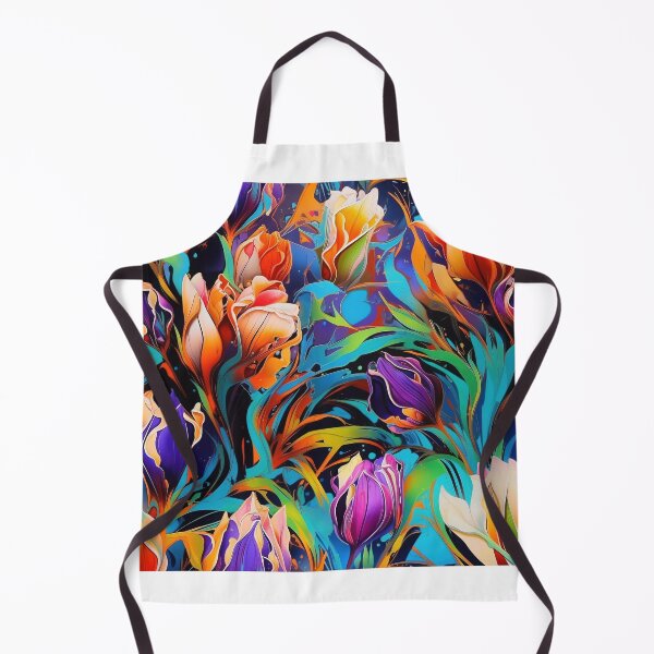 Item preview, Tulip Tile 07: Goblet of Springtime Sunshine in a Blooming Rainbow of Spiraling Blooms designed and sold by TheBrainArt.