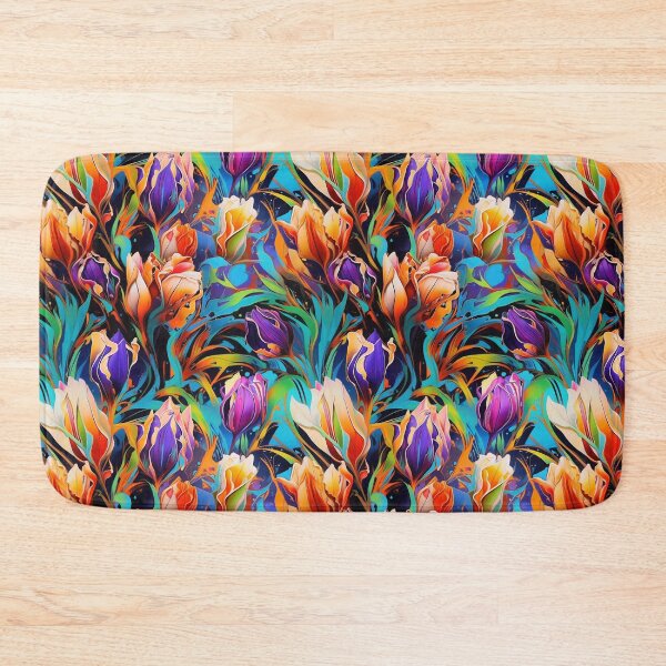 Item preview, Tulip Tile 07: Goblet of Springtime Sunshine in a Blooming Rainbow of Spiraling Blooms designed and sold by TheBrainArt.