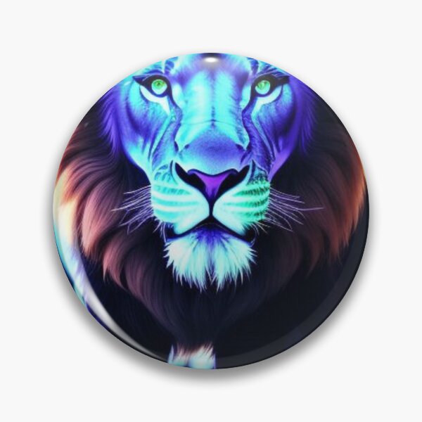 Artikelvorschau, Vibrant Neon Lion 3 - Electrifying Glow Art on Redbubble entworfen und verkauft von craftyblinders9.