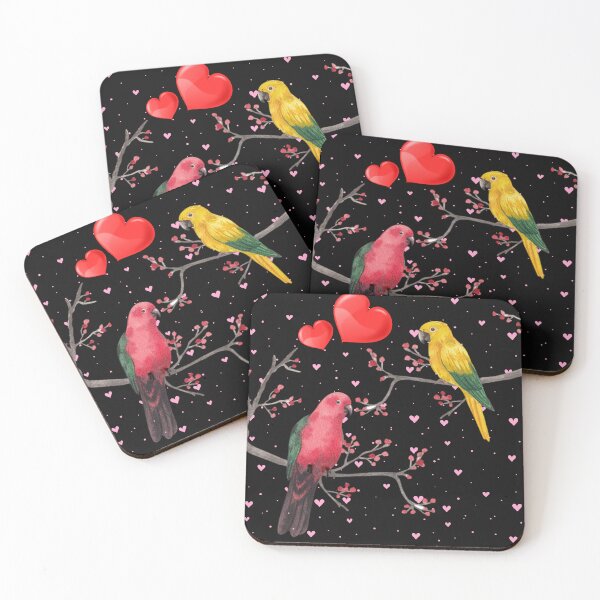 Item preview, valentine's parakeets designed and sold by ZingZest.