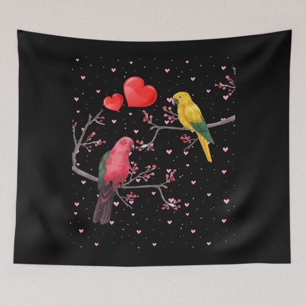 Item preview, valentine's parakeets designed and sold by ZingZest.