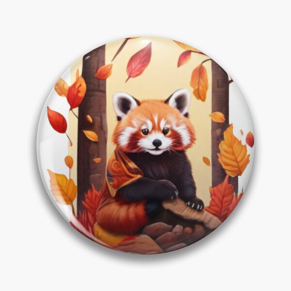 Aperçu de l'œuvre  joli panda rouge profitant de l'automne créée et vendue par Karaz's Animal Kingdom.