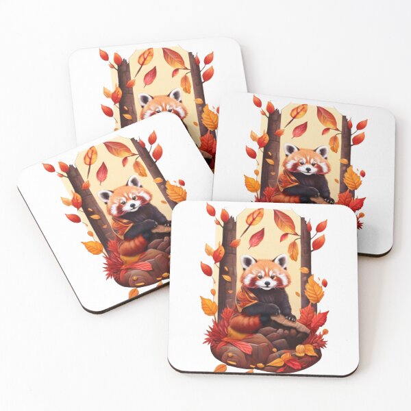 Item preview,  cute red panda enjoying autumn designed and sold by Karaz's Animal Kingdom.