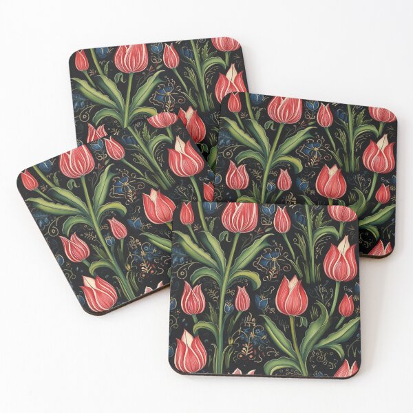 Item preview, Tulip Tile 08: Goblet of Springtime Sunshine in a Blooming Rainbow of Spiraling Blooms designed and sold by TheBrainArt.