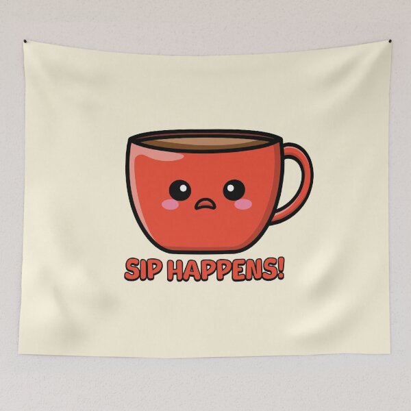 Item preview, Sip Happens! Cute Coffe Mug Pun designed and sold by PMCreative.