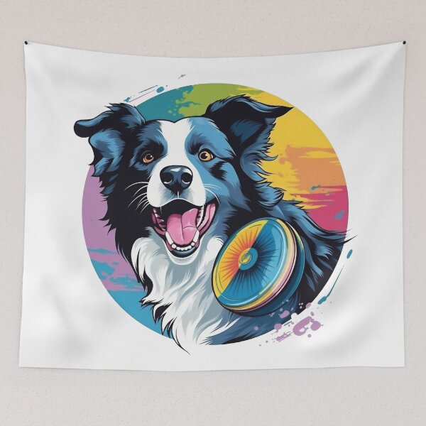 Item preview, border collie playing with a frisbee designed and sold by javierparra.
