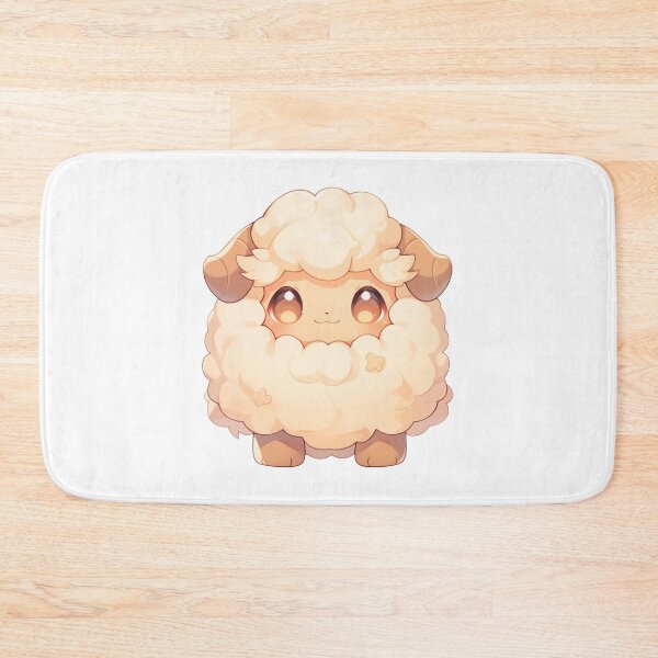 Item preview, Cute Kawaii Happy Fluffy Sheep in Warm Colors designed and sold by CozyKawaiiArt.
