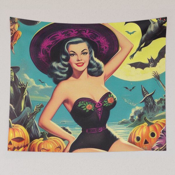 Item preview, Vintage Witch Pin up designed and sold by PulpVintage.