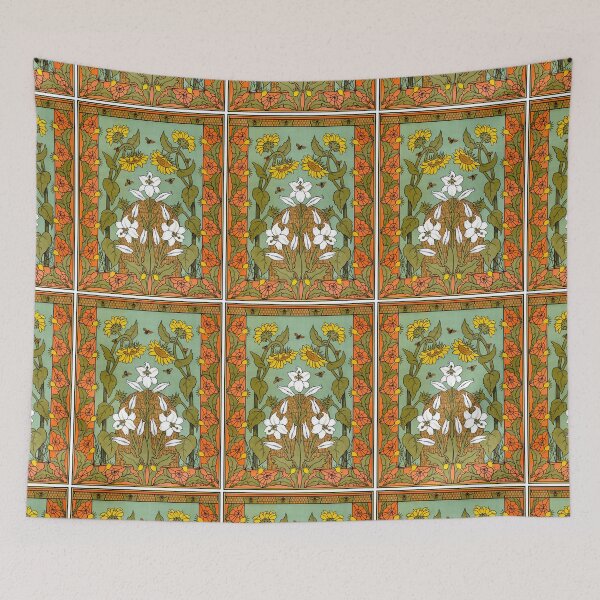 Item preview, Bees, Beehive & Flowers Design 1898 Suze Fokker designed and sold by RocketshipRetro.
