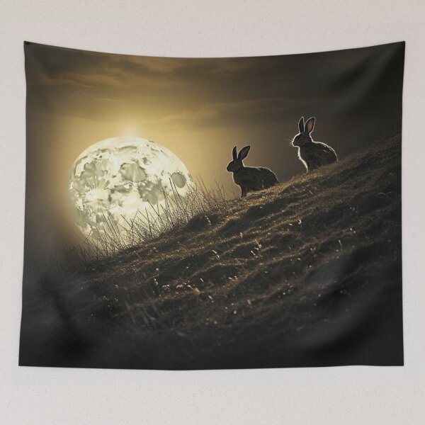 Item preview, Moon Gazing Hare designed and sold by CosmicAnomaly.