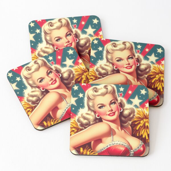 Item preview, Vintage Cheerleader Pin Up designed and sold by PulpVintage.