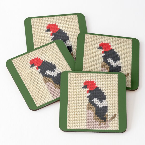 Item preview, Vintage Needlepoint Bird - Red-Headed Woodpecker designed and sold by Nikki Fortuin Arts & Crafts.