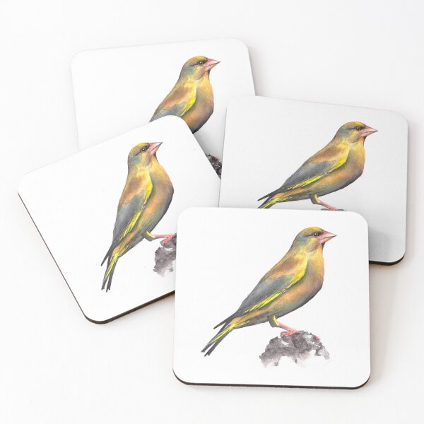 Item preview, Watercolor image of a greenfinch designed and sold by ShopEvaF.