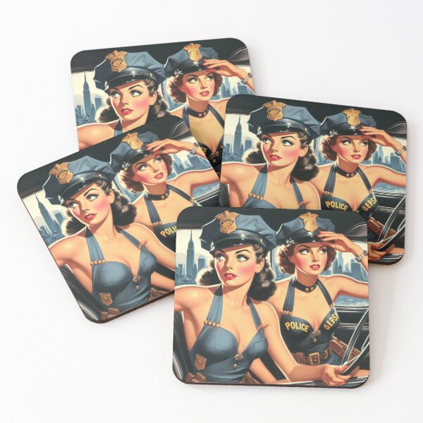 Item preview, Retro Police Girls designed and sold by PulpVintage.
