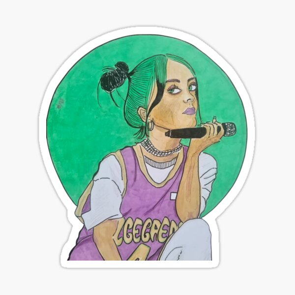 Sticker for Sale avec l'œuvre « ILLUSTRATION EN VINYLE DE BILLIE EILISH »  de l'artiste LINNEAWALLSTEN