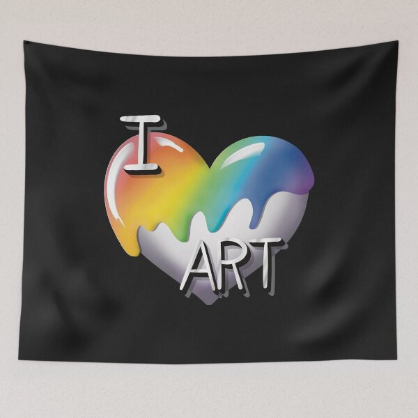 Item preview, I Heart Art with Funky Dripping Rainbow Paint designed and sold by AloraDawnEve.