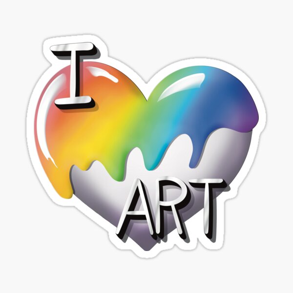 Item preview, I Heart Art with Funky Dripping Rainbow Paint designed and sold by AloraDawnEve.