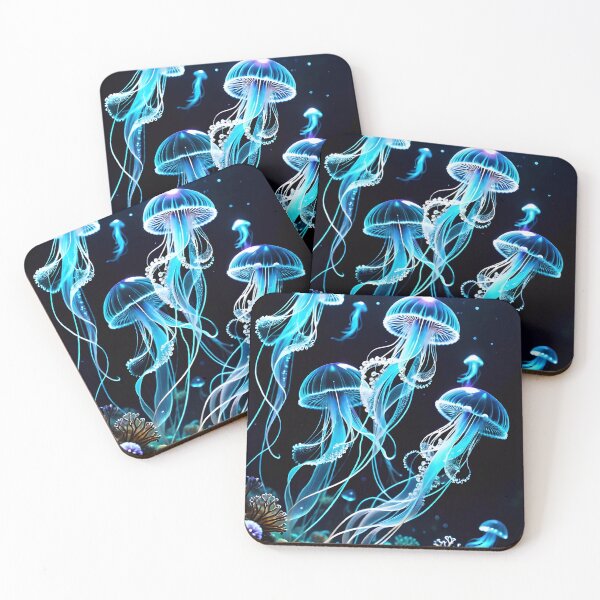 Item preview, The Blue Glowing Jellyfish Pattern designed and sold by TheArtOfPat.