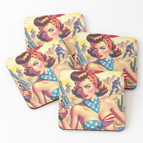 Item preview, Retro Western Pulp Girl designed and sold by PulpVintage.
