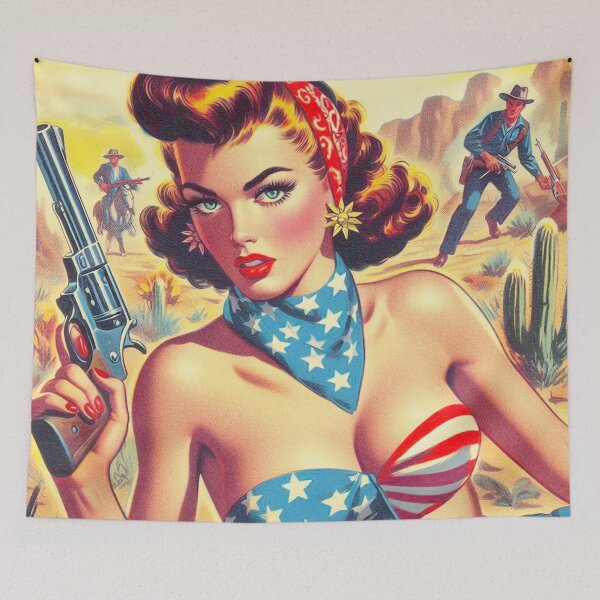 Item preview, Retro Western Pulp Girl designed and sold by PulpVintage.