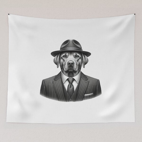 Item preview, Vinnie 'The Velvet' Romano Puppy Dog Mafia Gangster Portrait designed and sold by FunArt4Everyone.