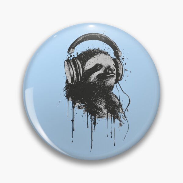 Item preview, Chill Vibes Only - Sloth with Headphones Illustration designed and sold by Sir Meow Meow.