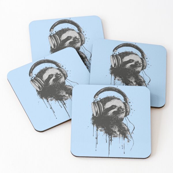 Item preview, Chill Vibes Only - Sloth with Headphones Illustration designed and sold by Sir Meow Meow.