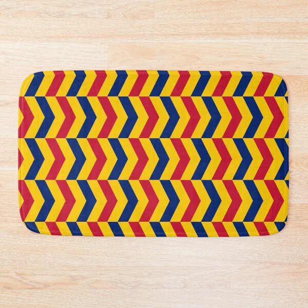 Item preview, Blue Yellow Red Romania Tricolor Horizontal Stripe Zigzag Line Geometric Balkan Traditions Culture Pattern designed and sold by PenguinForests.