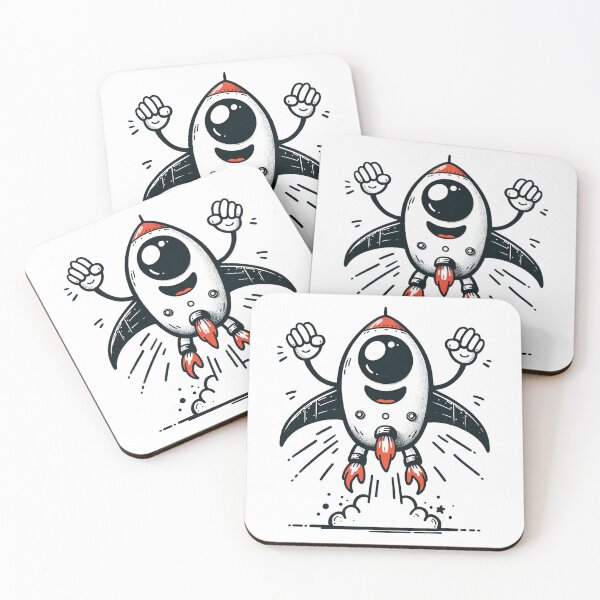 Item preview, The Thrill of Thrusters: A Cartoon Rocket's Cheerful Liftoff designed and sold by artwaves.
