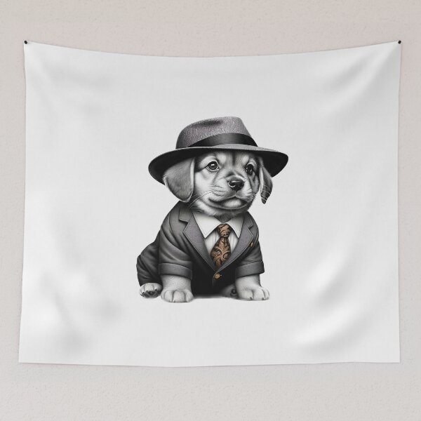 Item preview, Oliver 'Ollie' Orsini Puppy Dog Italian Mafia Gangster Portrait designed and sold by FunArt4Everyone.