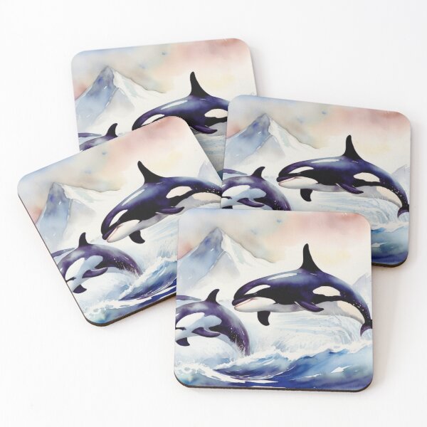 Item preview, "Orcas Breaching,  " designed and sold by Frame of Mind .