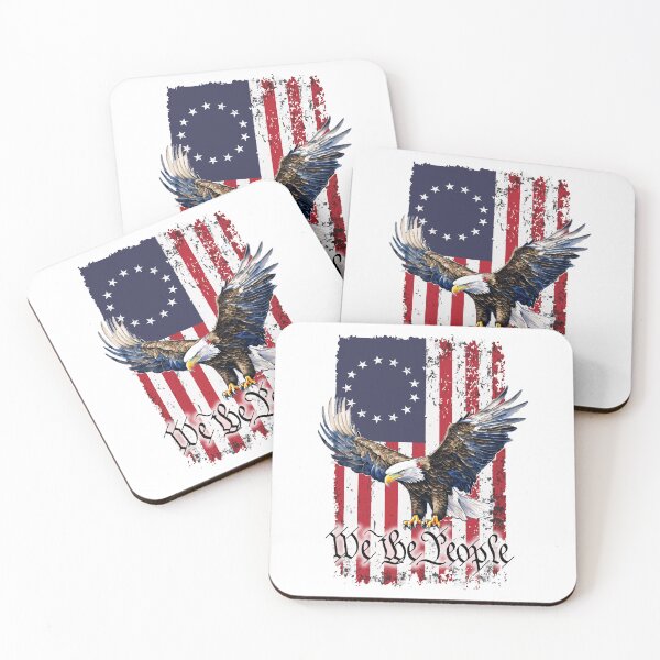 Item preview, Colonial American flag and a Bald Eagle with the words "We The People" designed and sold by AmericaFreedom.