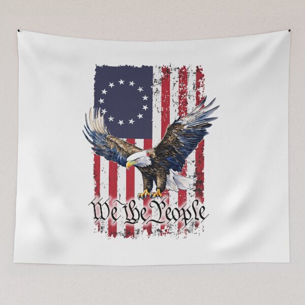 Item preview, Colonial American flag and a Bald Eagle with the words "We The People" designed and sold by AmericaFreedom.