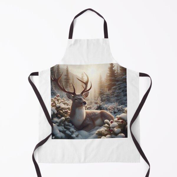Item preview, A King's Rest | Beautiful Majestic Buck, Winter Evergreens designed and sold by InkFlugel.