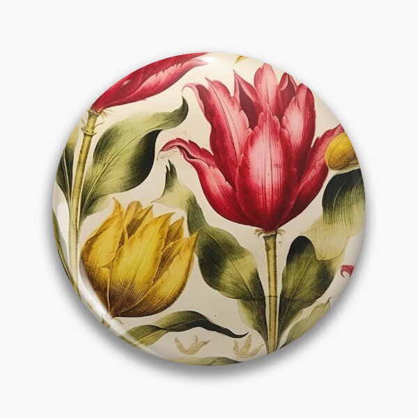 Item preview, Tulip Tile 10: Goblet of Springtime Sunshine in a Blooming Rainbow of Spiraling Blooms designed and sold by TheBrainArt.