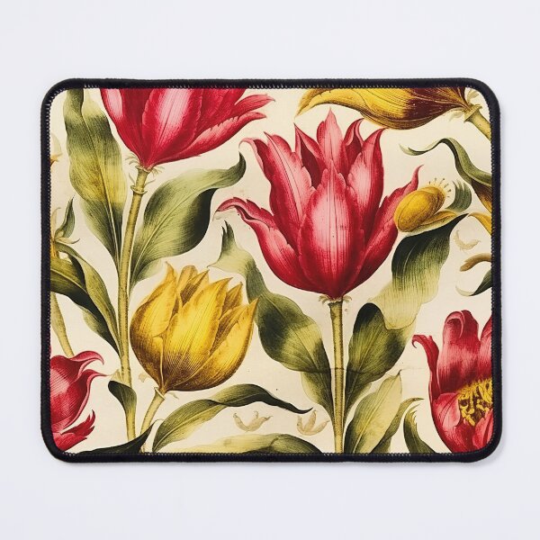 Item preview, Tulip Tile 10: Goblet of Springtime Sunshine in a Blooming Rainbow of Spiraling Blooms designed and sold by TheBrainArt.