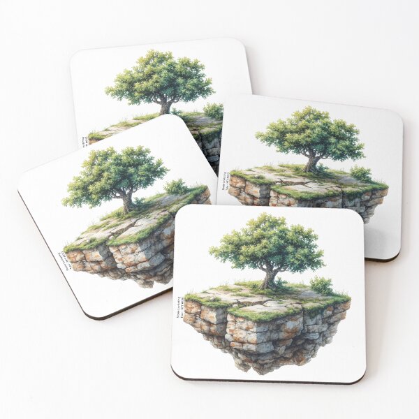 Item preview, Stones and Tree in Suspension - NFT #010 designed and sold by fluidwatercolor.