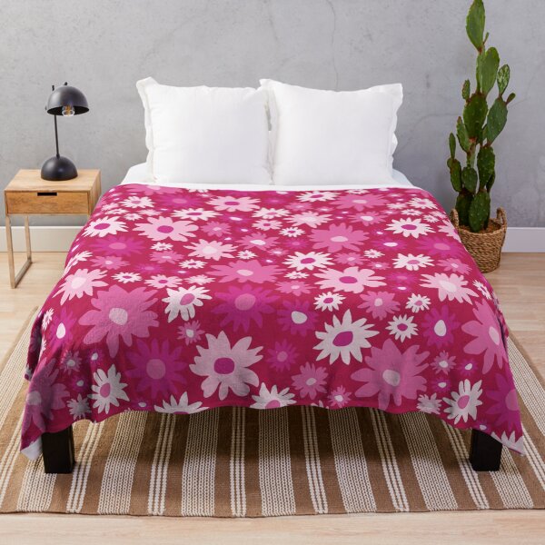 Item preview, RETRO GROOVY AND FUN FLOWERS DARK PINK designed and sold by blomastudios.