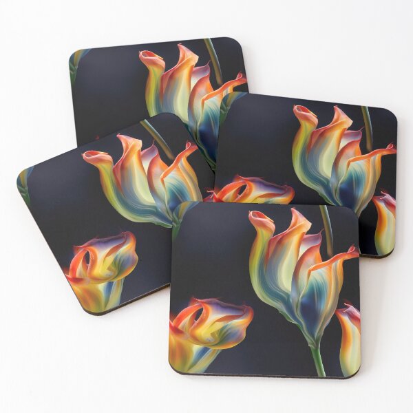 Item preview, Tulip Tile 11: Goblet of Springtime Sunshine in a Blooming Rainbow of Spiraling Blooms designed and sold by TheBrainArt.
