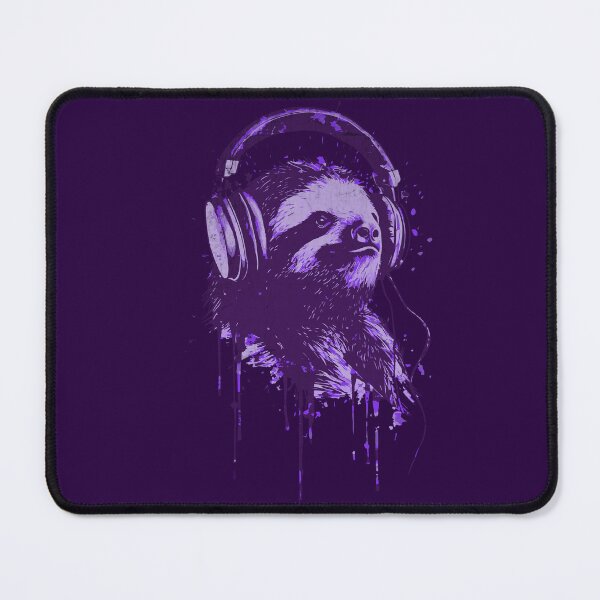 Item preview, Chill Vibes Only - Sloth with Headphones Illustration (Purple) designed and sold by Sir Meow Meow.