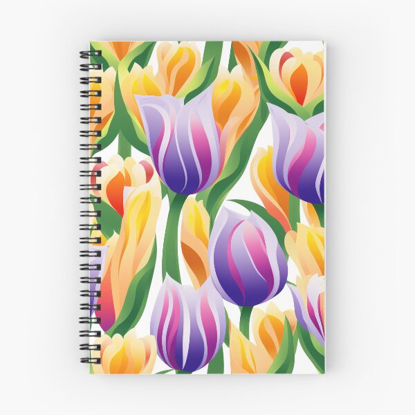 Item preview, Tulip Tile 12: Goblet of Springtime Sunshine in a Blooming Rainbow of Spiraling Blooms designed and sold by TheBrainArt.
