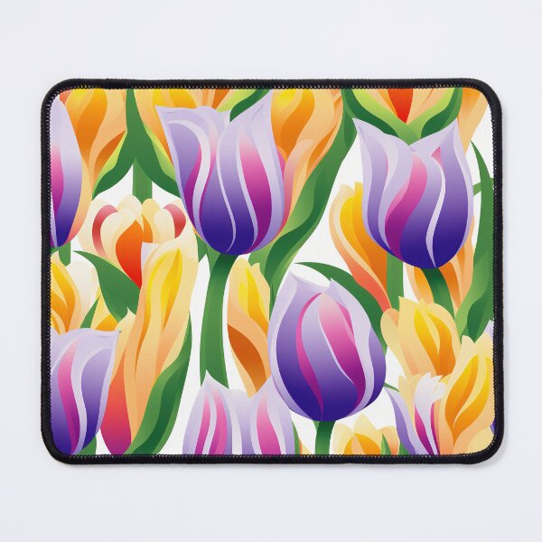 Item preview, Tulip Tile 12: Goblet of Springtime Sunshine in a Blooming Rainbow of Spiraling Blooms designed and sold by TheBrainArt.