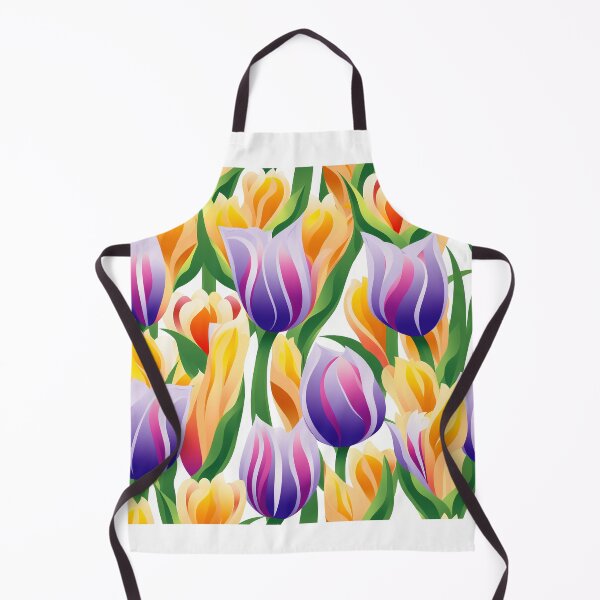 Item preview, Tulip Tile 12: Goblet of Springtime Sunshine in a Blooming Rainbow of Spiraling Blooms designed and sold by TheBrainArt.