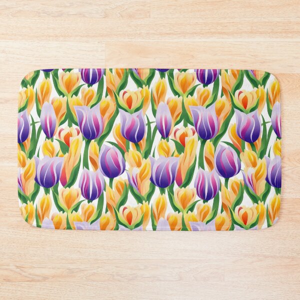 Item preview, Tulip Tile 12: Goblet of Springtime Sunshine in a Blooming Rainbow of Spiraling Blooms designed and sold by TheBrainArt.