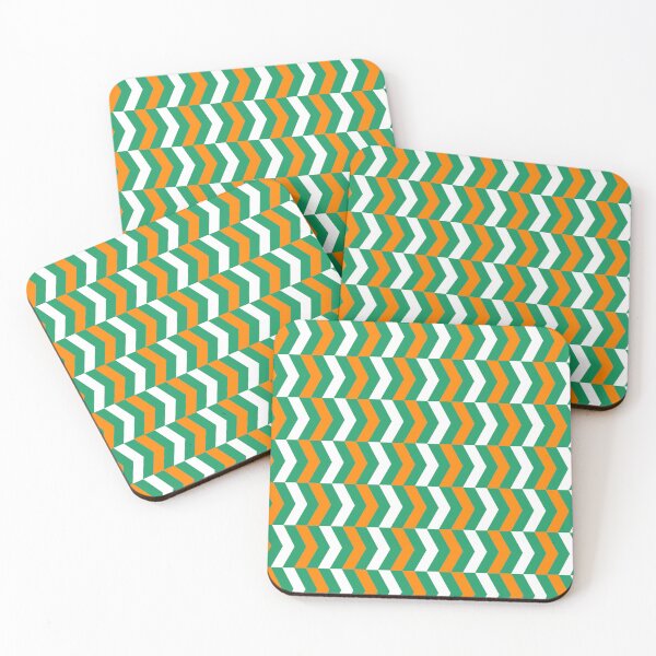 Item preview, Green White Orange Ireland Tricolor Horizontal Stripe Zigzag Line Triangle Irish language National Pride Pattern designed and sold by PenguinForests.