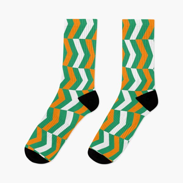 Item preview, Green White Orange Ireland Tricolor Horizontal Stripe Zigzag Line Triangle Irish language National Pride Pattern designed and sold by PenguinForests.