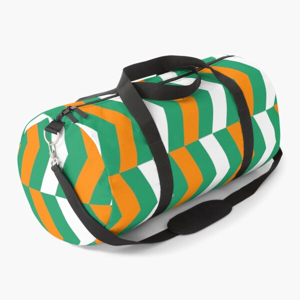 Aperçu de l'œuvre Vert Blanc Orange Irlande Tricolore Bande horizontale Ligne en zigzag Triangle Langue irlandaise Motif de fierté nationale créée et vendue par PenguinForests.