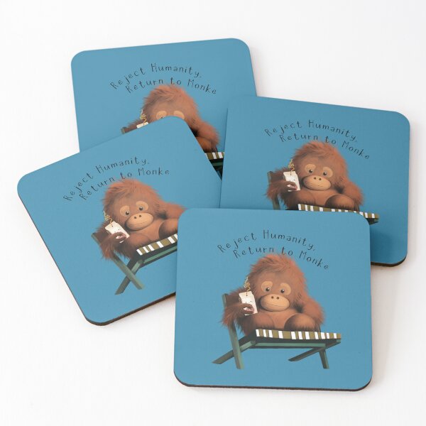 Item preview, Reject Humanity, Return to Monke. designed and sold by UpsidedownFrog.