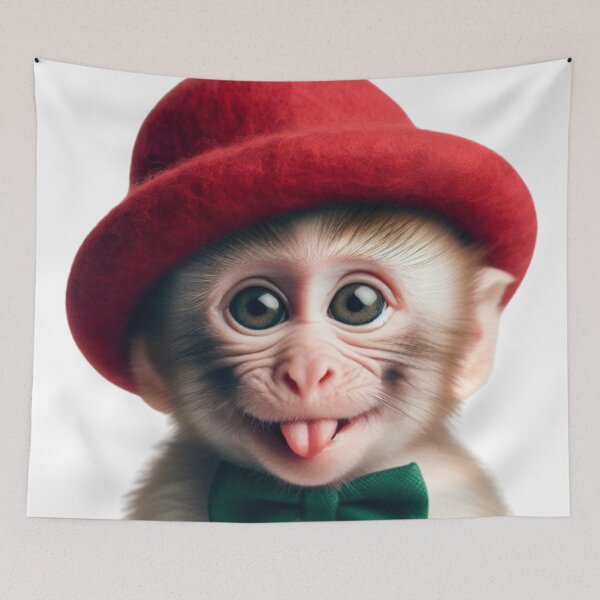 Item preview, Monkey in a red hat designed and sold by rominek77.