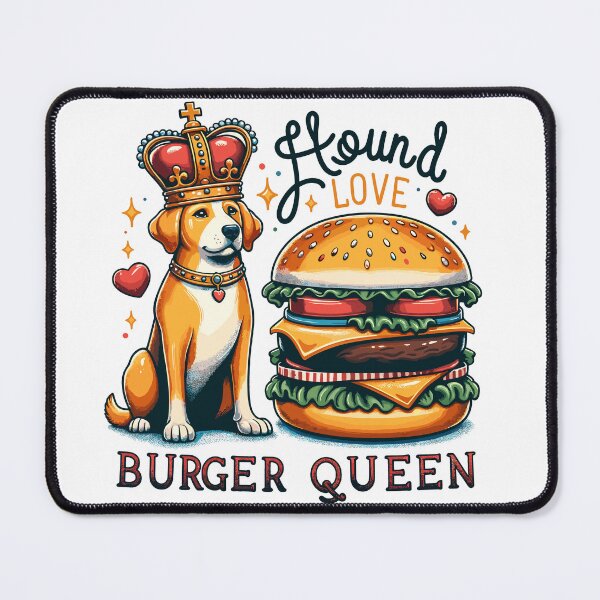 Item preview, Hound Love, Burger Queen: Dog Royalty and Fast Food Fun designed and sold by PunnyPawsShop.